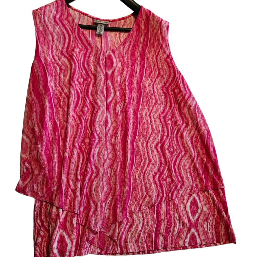 CATHERINE'S PINK PINK PINK SLEEVELESS FLOWY TOP SIZE 3X
